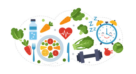 Healthy Lifestyle: Balanced Diet, Exercise, and Sleep