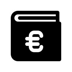 Simple Icon Representing Wallet with Euro Symbol, Ideal for Financial Themes