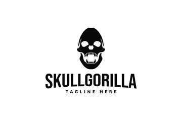 skull gorilla logo design template, logo icon vector illustration silhouette © Fahrul