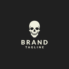 skull logo design template, logo icon vector illustration silhouette