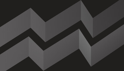 Abstract 3D Zigzag Composition in Grey Tones