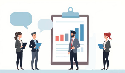 Obraz premium Business Team Analyzing Data: Chart Review, Collaboration, Growth Strategy, Meeting, Presentation, Success, Analysis