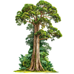 jungle rain forest tree isolated on transparent background