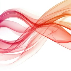 Naklejka premium Abstract flowing ribbons in red and orange hues on white background studio shot for modern design element or backdrop