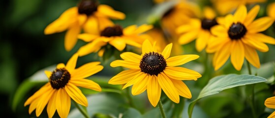 Fototapeta premium Vibrant Yellow Flowers in Bloom