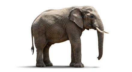 Majestic Asian Elephant Isolated on White Background