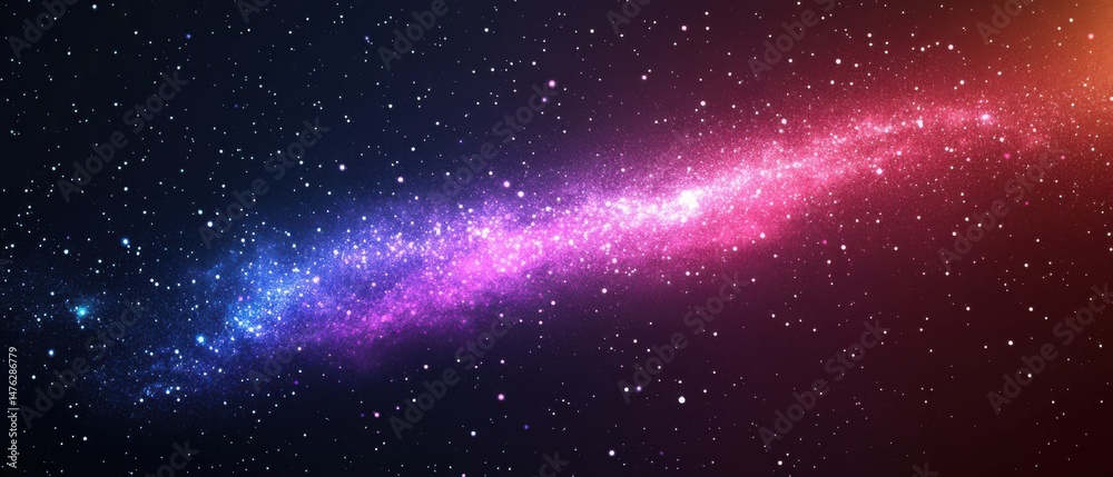 Wall mural colorful galaxy with starry sky wide angle view of space and cosmic dust clouds in the universe