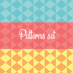 colorful pattern set. colorful triangles patter set