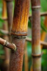 close-up detail of bamboo sticks
