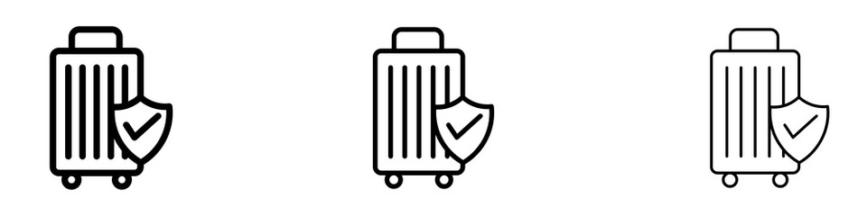 Travel insurance icons. modern minimalist symbol outline vector flat style