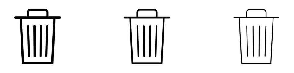 Trash icons. modern minimalist symbol outline vector flat style