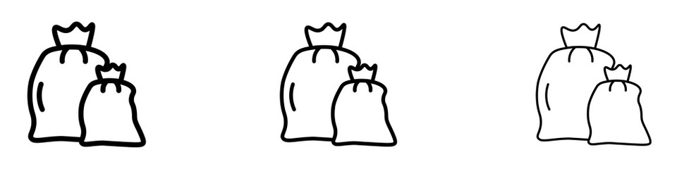 Trash bag icons. modern minimalist symbol outline vector flat style