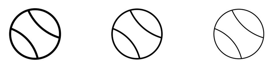 Tennis ball icons. modern minimalist symbol outline vector flat style
