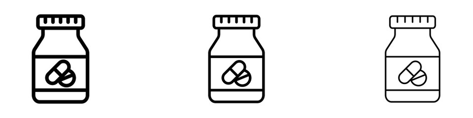 Supplement icons. modern minimalist symbol outline vector flat style