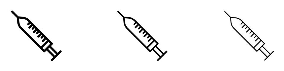 Syringe icons. modern minimalist symbol outline vector flat style