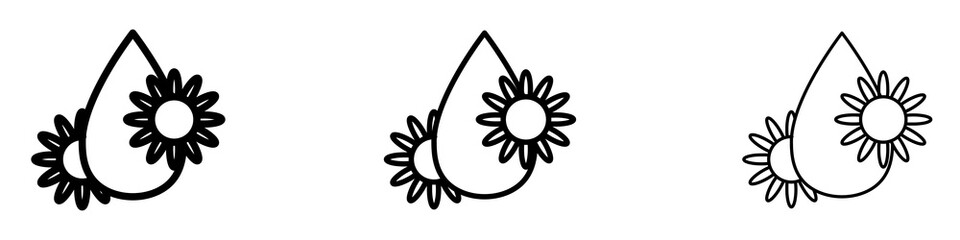 Sunflower oil icons. modern minimalist symbol outline vector flat style