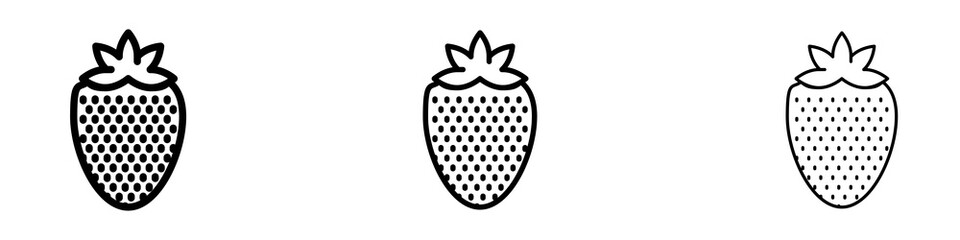 Strawberry icons. modern minimalist symbol outline vector flat style