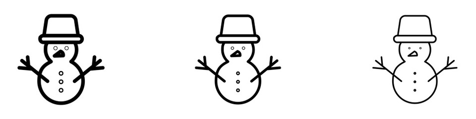 Snowman icons. modern minimalist symbol outline vector flat style
