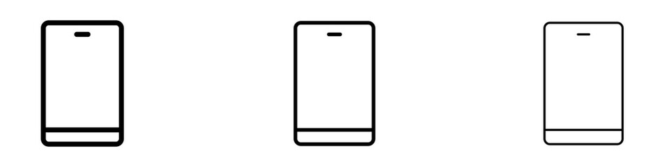 Smartphone icons. modern minimalist symbol outline vector flat style