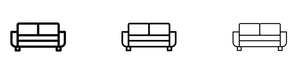 Sofa icons. modern minimalist symbol outline vector flat style