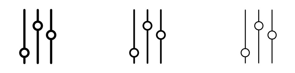Settings sliders icons. modern minimalist symbol outline vector flat style