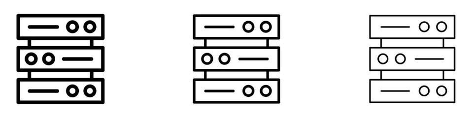 Server rack icons. modern minimalist symbol outline vector flat style