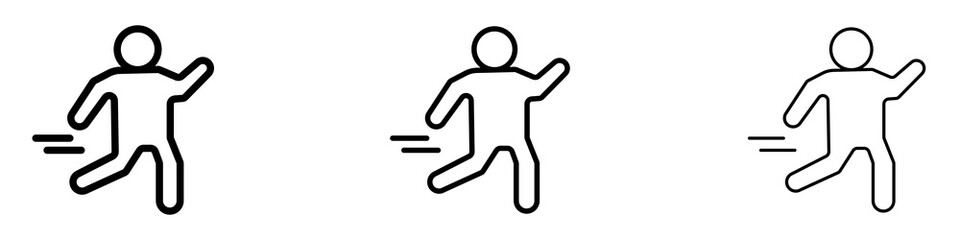 Running icons. modern minimalist symbol outline vector flat style