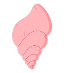 Sea animal seashell pink cute cartoon illustration