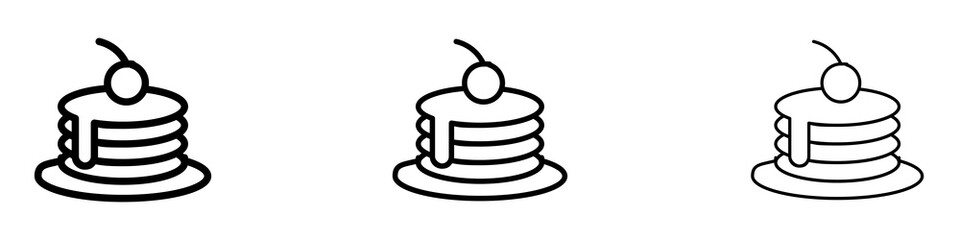 Pancakes icons. modern minimalist symbol outline vector flat style