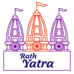 Colorful vector illustration showing the grand celebration of the Rath Yatra festival day
