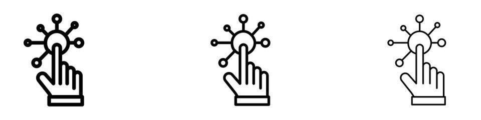 Interaction icons. modern minimalist symbol outline vector flat style