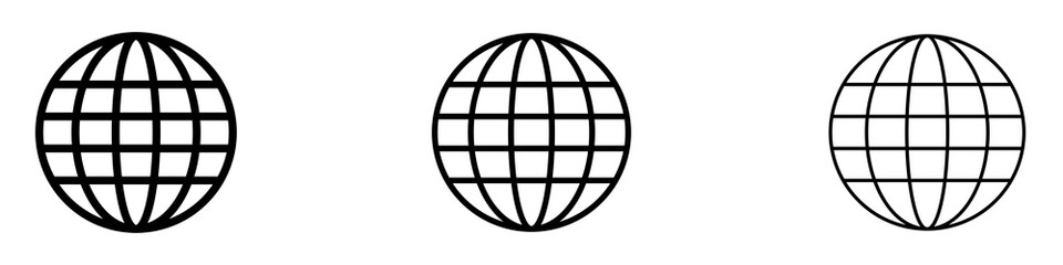 Globe icons. modern minimalist symbol outline vector flat style