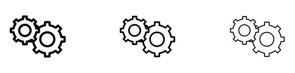 Gear icons. modern minimalist symbol outline vector flat style