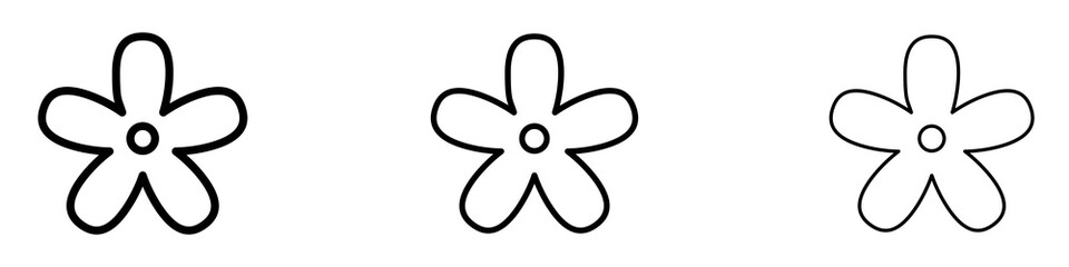 Flower icons. modern minimalist symbol outline vector flat style