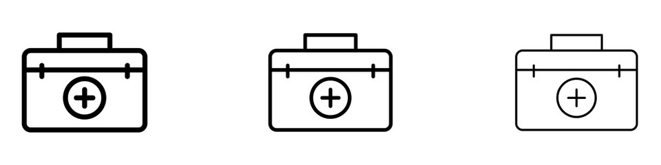 First aid box icons. modern minimalist symbol outline vector flat style