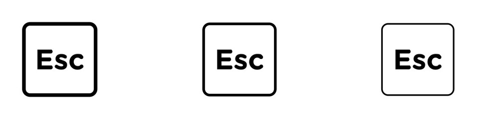 ESC icons. modern minimalist symbol outline vector flat style