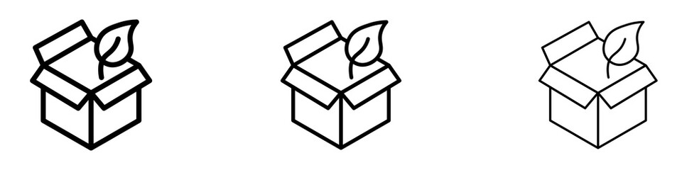 ECO packaging icons. modern minimalist symbol outline vector flat style