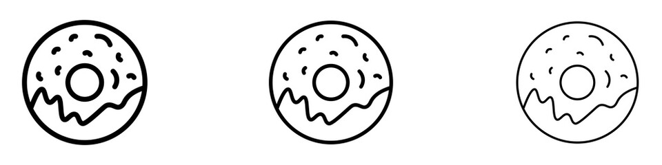 Doughnut icons. modern minimalist symbol outline vector flat style