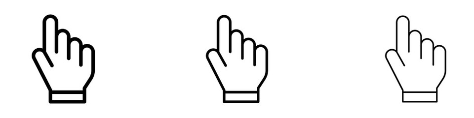 Cursor hand icons. modern minimalist symbol outline vector flat style