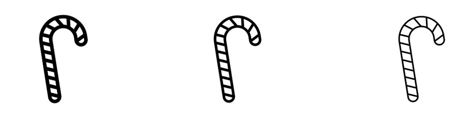 Candy cane icons. modern minimalist symbol outline vector flat style