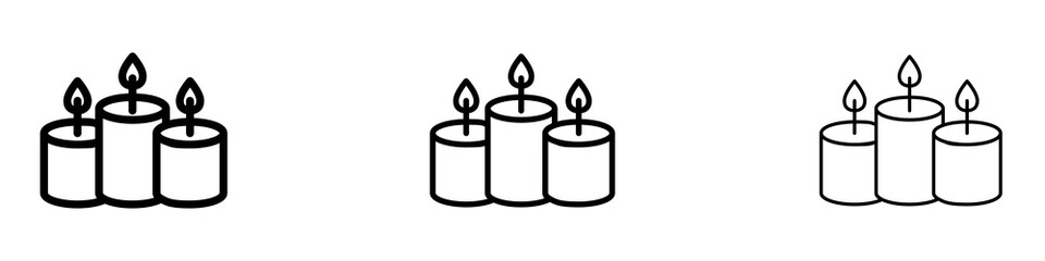 Candle icons. modern minimalist symbol outline vector flat style