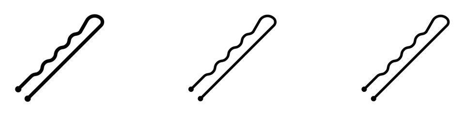 Bobby pin icons. modern minimalist symbol outline vector flat style