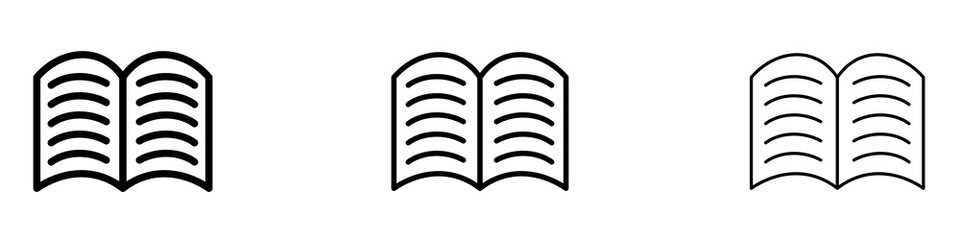 Book icons. modern minimalist symbol outline vector flat style