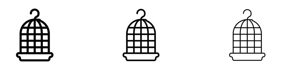 Bird cage icons. modern minimalist symbol outline vector flat style