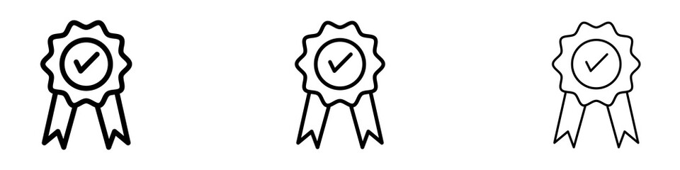 Badge icons. modern minimalist symbol outline vector flat style