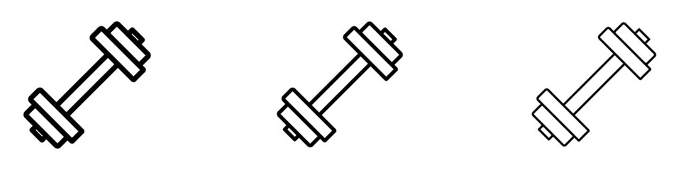Barbell icons. modern minimalist symbol outline vector flat style