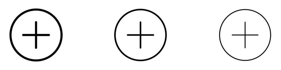 Fototapeta premium Add icons. modern minimalist symbol outline vector flat style