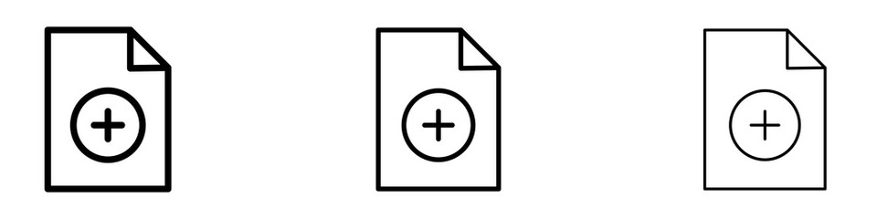 Add document icons. modern minimalist symbol outline vector flat style