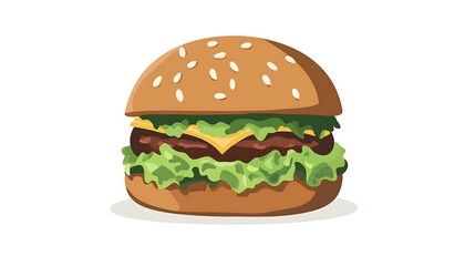 Clean and simple veggie burger icon with natural green and brown tones, ultra HD finish