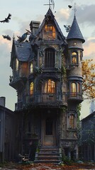 Mysterious architectural structure illustration